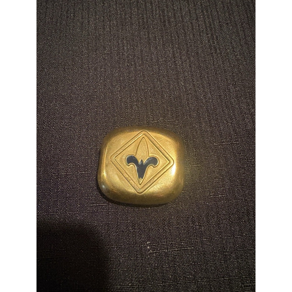 Vintage Boy Scouts of America Webelos Brass Neckerchief Slide Clasp Gold Tone